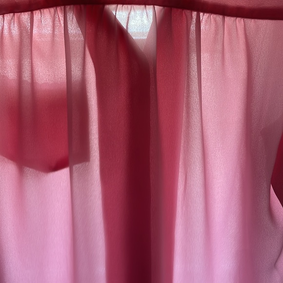 Vintage pink polyester button down short sleeve blouse by Josephine - Picture 6 of 7